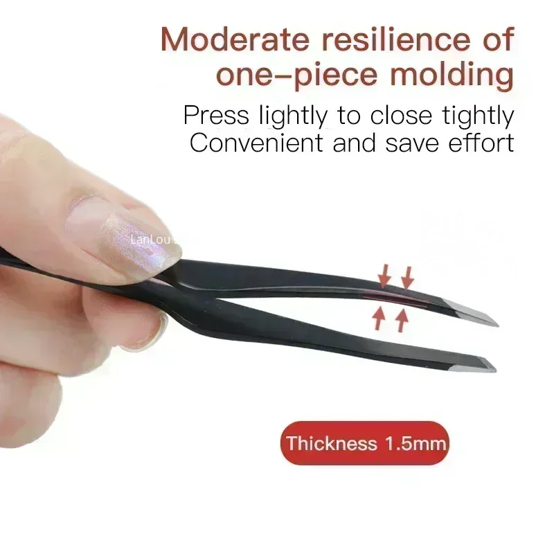Eyebrow Tweezers Hair Removal Tweezers Stainless Steel Eyebrow Tweezers Slant Tip Point Tip Flat Cosmetic Makeup Tools