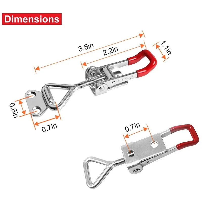 Toggle Latches 2/4/8/10Pcs Adjustable Toolbox Case Metal Toggle Latch Catch Clasp Quick Release Clamp Anti-Slip Push Pull Toggle Clamp Tools furniture hardware,toggle latches,decorative latches,buckle clamp