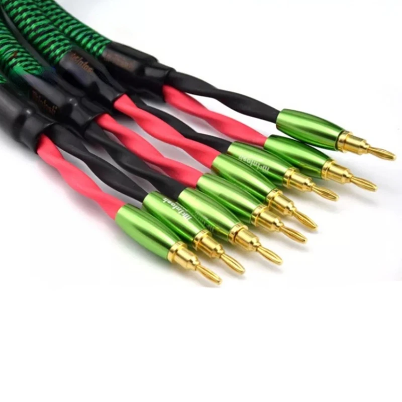 

McIntosh аудио-кабель для динамика 4 ядра Чистая медь + серебряное покрытие HiFi аудио усилитель кабель для динамика позолоченный Банановый штекер