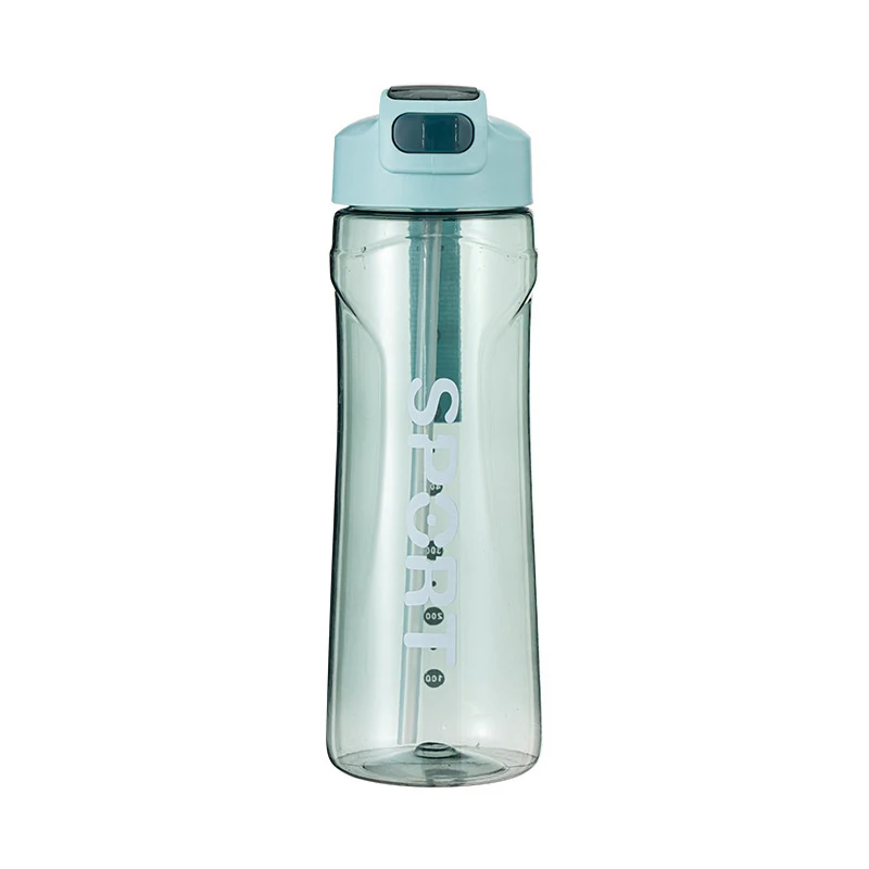 Water Bottle 700 Ml Large Capacity Plastic Transparent Water Bottle With Straw Drinking Portable Sport Cup Kid School Outdoor Sport Camping