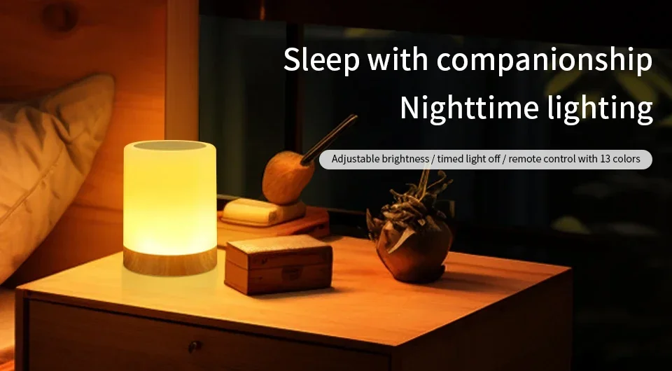 Description Picture 2 of itemLED Night Light 13 Colors RGB Remote Control Table Lamp Dimmable Rechargeable Touch Lamp Bedroom Bedside Room Decor Night Lamp
