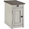 Bolanburg Farmhouse Chair Side End Table with Outlets and USB Ports, Antique Cream & Brown 1