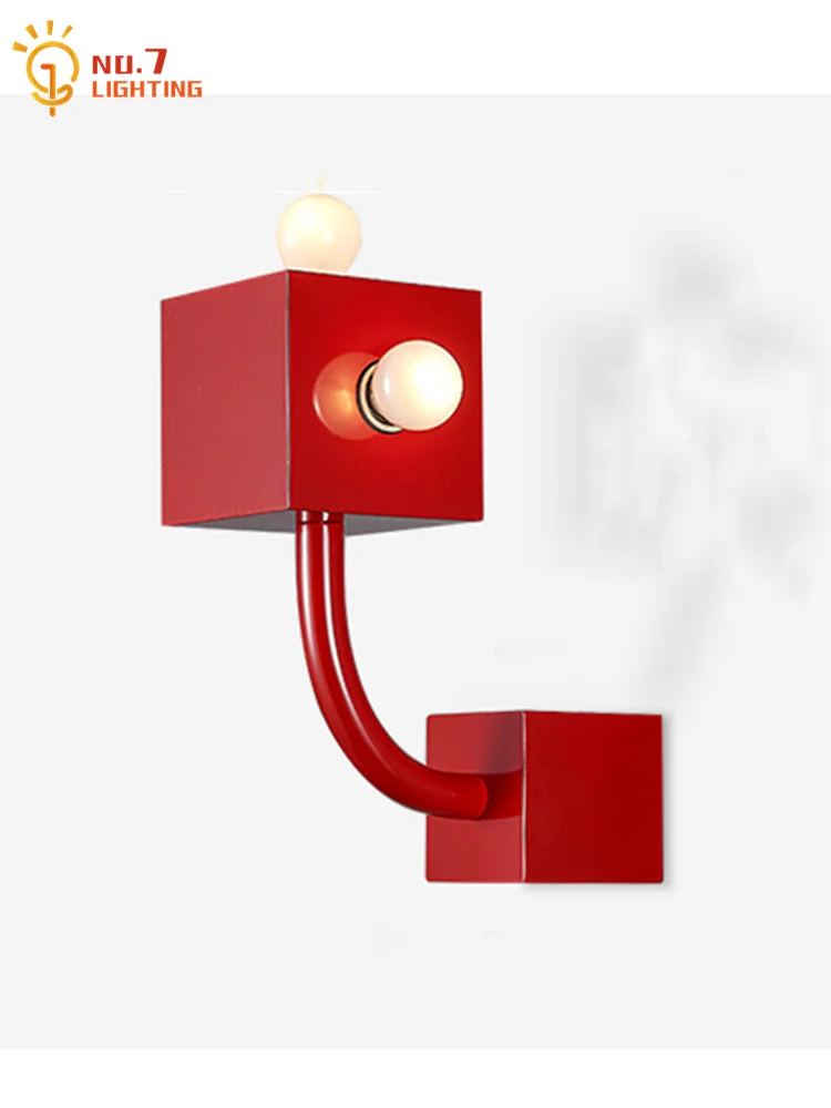 

Bauhaus Medieval Space Age Art Decorative Wall Lamp Corridor Bedside Red Wall Mounted Living Room Background Bedroom Staircase