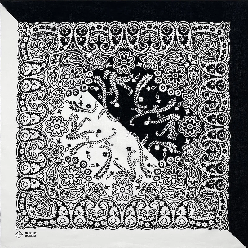 Cycling Bandana Headscarf Cotton Multifunctional Bandana New Design High Quality Hip Hop Amoeba Cashew Cotton Square Bandana Scarf Headband Black Paisley Gifts For Men/Boys/Girls