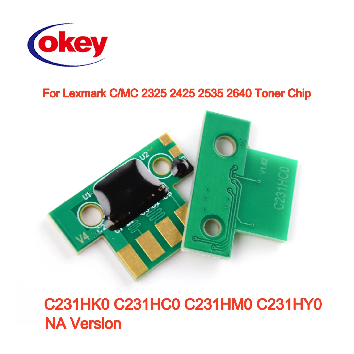 1pcs Refill Chips for Lexmark C/MC 2325 2425 2535 2640 High Yield Toner Cartridges C231HK0 C231HC0 C231HM0 C231HY0