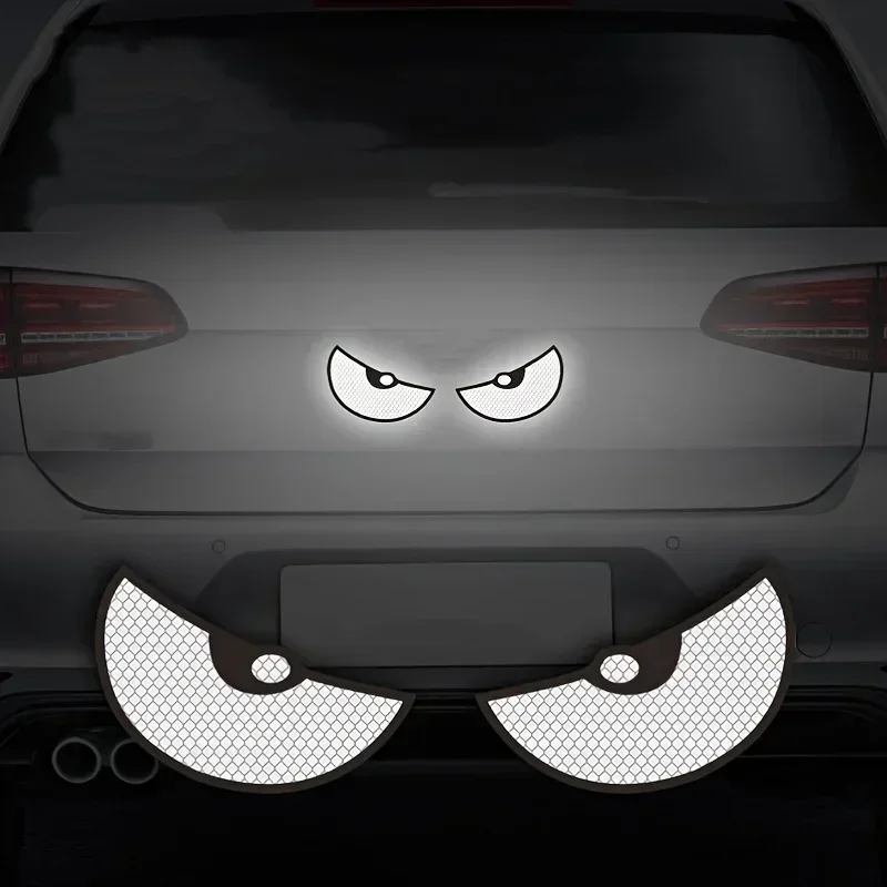2pcs/Set Reflective Car Stickers - Improve Your Vehicle's Visibility and Safety with Devil Eye Stickers!