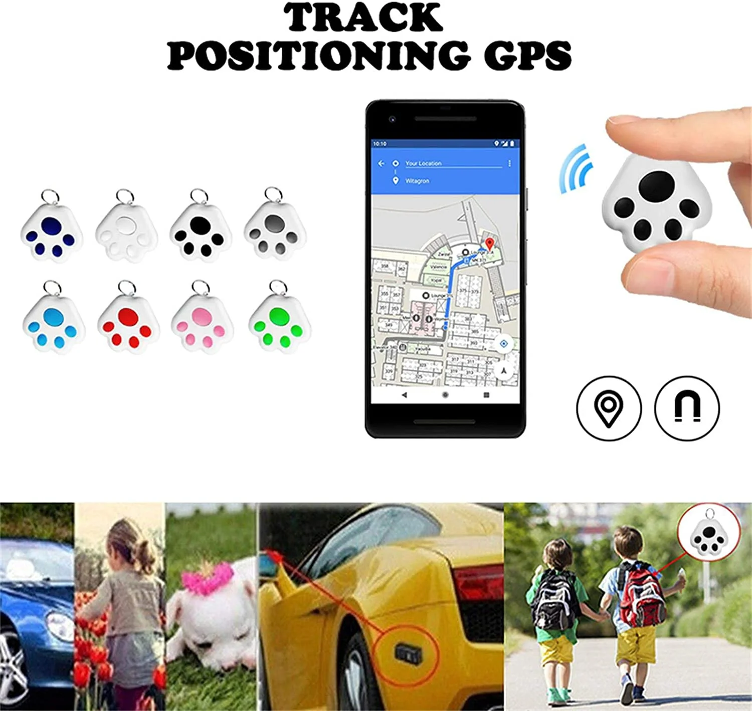 Mini Wireless Bluetooth Pet GPS Tracker Hidden Smart Anti Lost Tracking Device For Dogs Cats Locator Pet Collar Accessories bluetooth tracker smart tracker animal tracking collar
