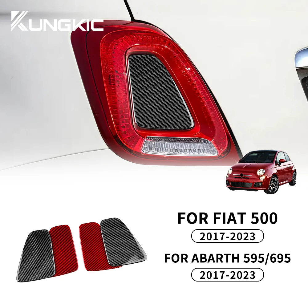 

Задняя крышка для Fiat 500 Abarth 595 695 2017 2018 2019 2020 2021 2022 2023, настоящая мягкая наклейка из углеродного волокна, 1 пара