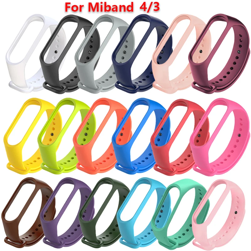 2022 Silicone Wristband Waterproof For XIAOMI MI Band 4/3 Sports Edition Strap 17*13mm Mi 3 4 Replacement Straps |