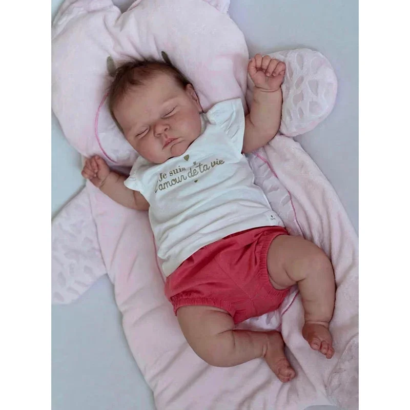 

48CM Peaches Finished Bebe Newborn Baby Soft Body Bebe Reborn Lifelike Doll with 3D Skin Multiple Layers Painting Visible Veins