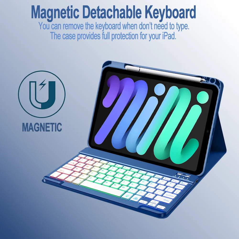 Enhanced Backlit Keyboard Case with Mouse and Stylus