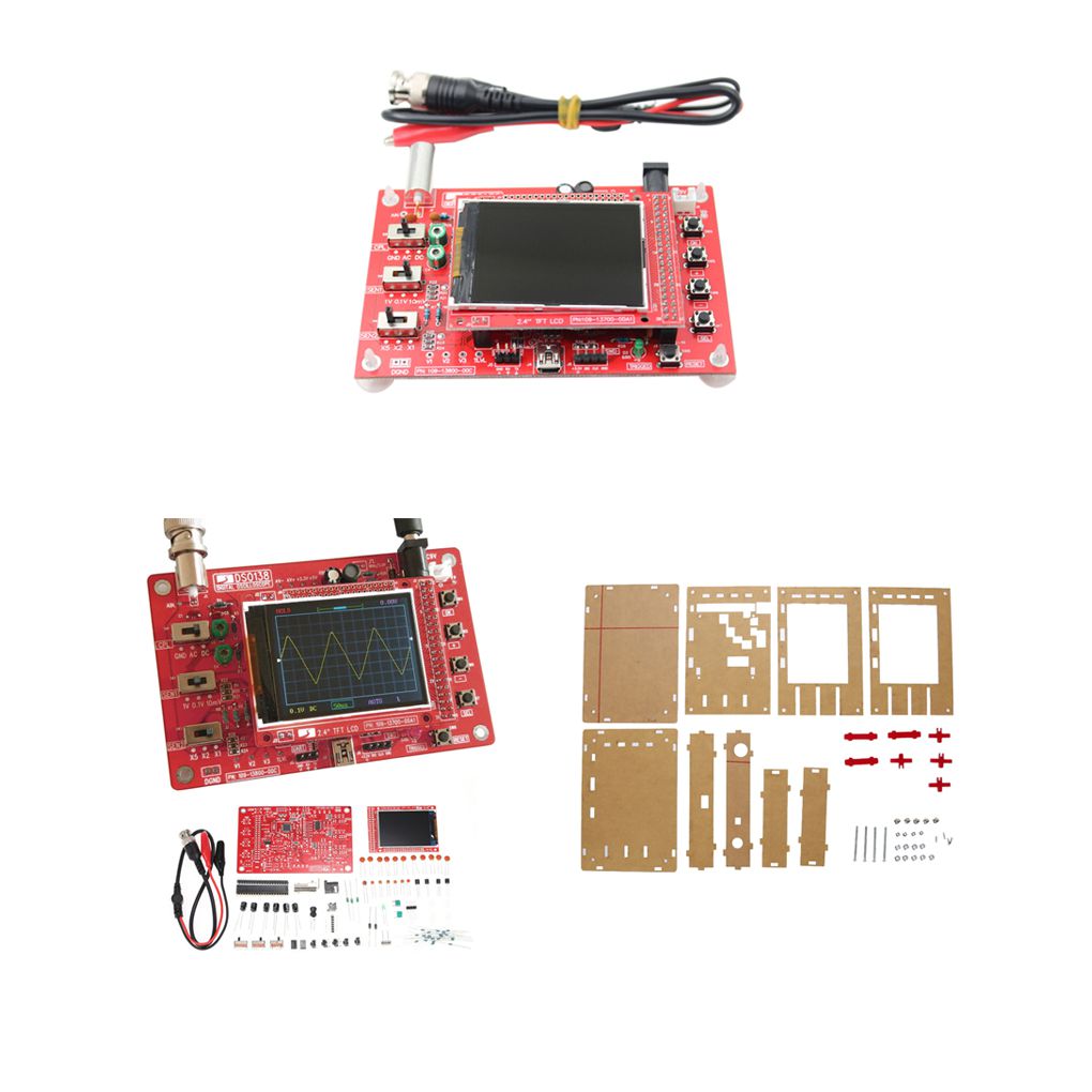 DSO138 Digital Oscilloscope DIY LCD Clear Acrylic Case Electronic Set Red