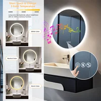LUVODI 32 Inch round Bathroom Mirror with Bluetooth Wall Illuminated LED Vanity Anti-Fog Lighted Mirror for Bathrooms - Image 5