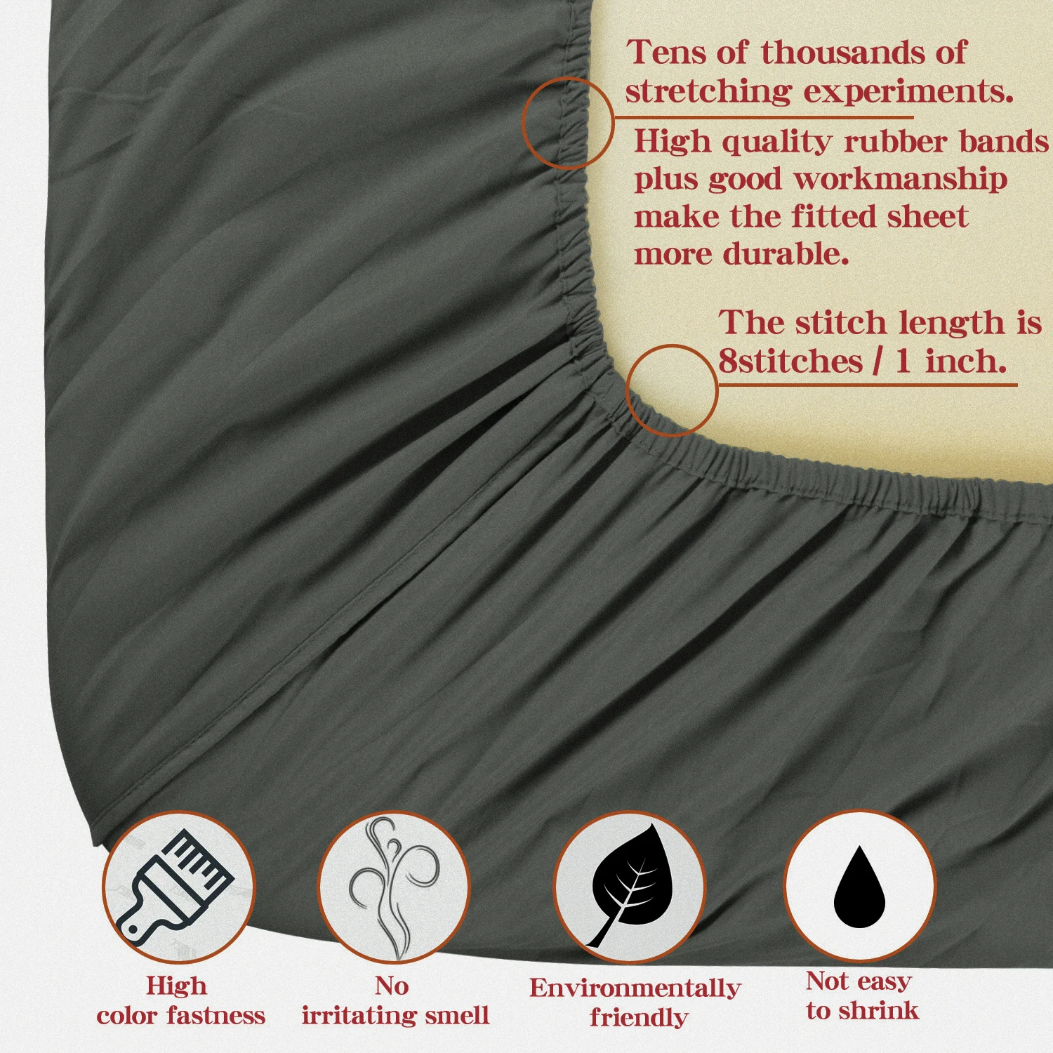 Ntbay Microfiber Breathable Fitted Sheet with Deep Pocket, Ultra Soft and Cozy Fitted Bed Sheet 3