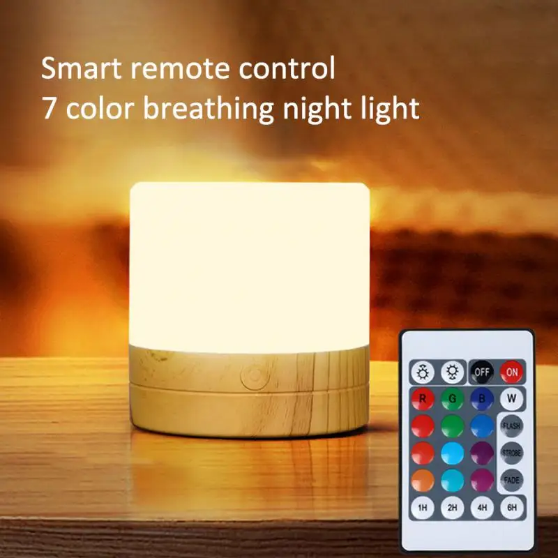 

CORUI RGB Color Night Lamp Touching Control Table Light USB Rechargeable LampRemote Dimmer 7 Colors Bedroom Bedside Ornament