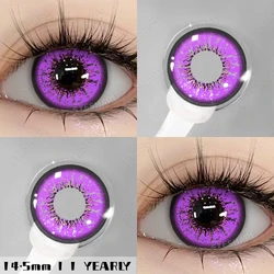 Vibrant Purple Anime Cosplay Contact Lenses - 2pcs for Halloween & Makeup Transformation (BELLA - Purple)