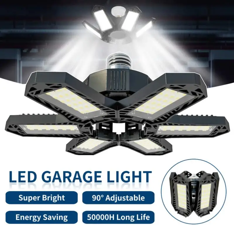 

LED Garage Light Adjustable 6 Panels Led Lamp LED Lights Deformable LED Garage Ceiling Light For Garage Workshop Warehouses