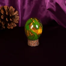 Transparent Lava Dragon Egg Resin Dinosaur Egg with LED Lava Nest Ornamental Collection Crystal Minerale Reiki Luminous Toys 