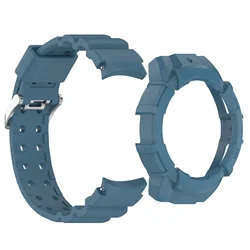 Silicone Armor Protective Case with Strap for Smartwatch, 2-in-1 Design (Blue)