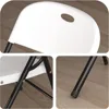 650 Weight Limit Heavy Duty Plastic Folding Chair with Reinfoced Steel Frame (White, 4 Pack), Beach Chairs 4