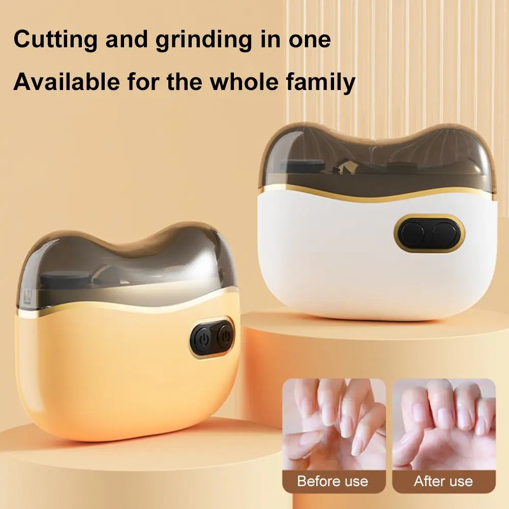 2 In 1 Electric Nail Trimmer And Buffer Rechargeable Waterproof_voghion.com