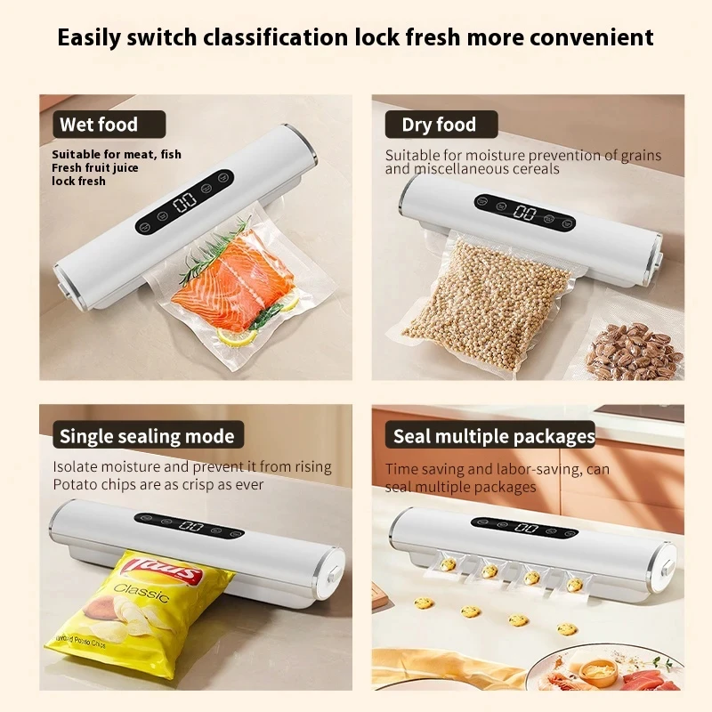 Professional Vacuum Sealer for Food Vacuumor for Products Kitchen Sealing Machine Cuisine Packaging Plastic Bag Sealant 4