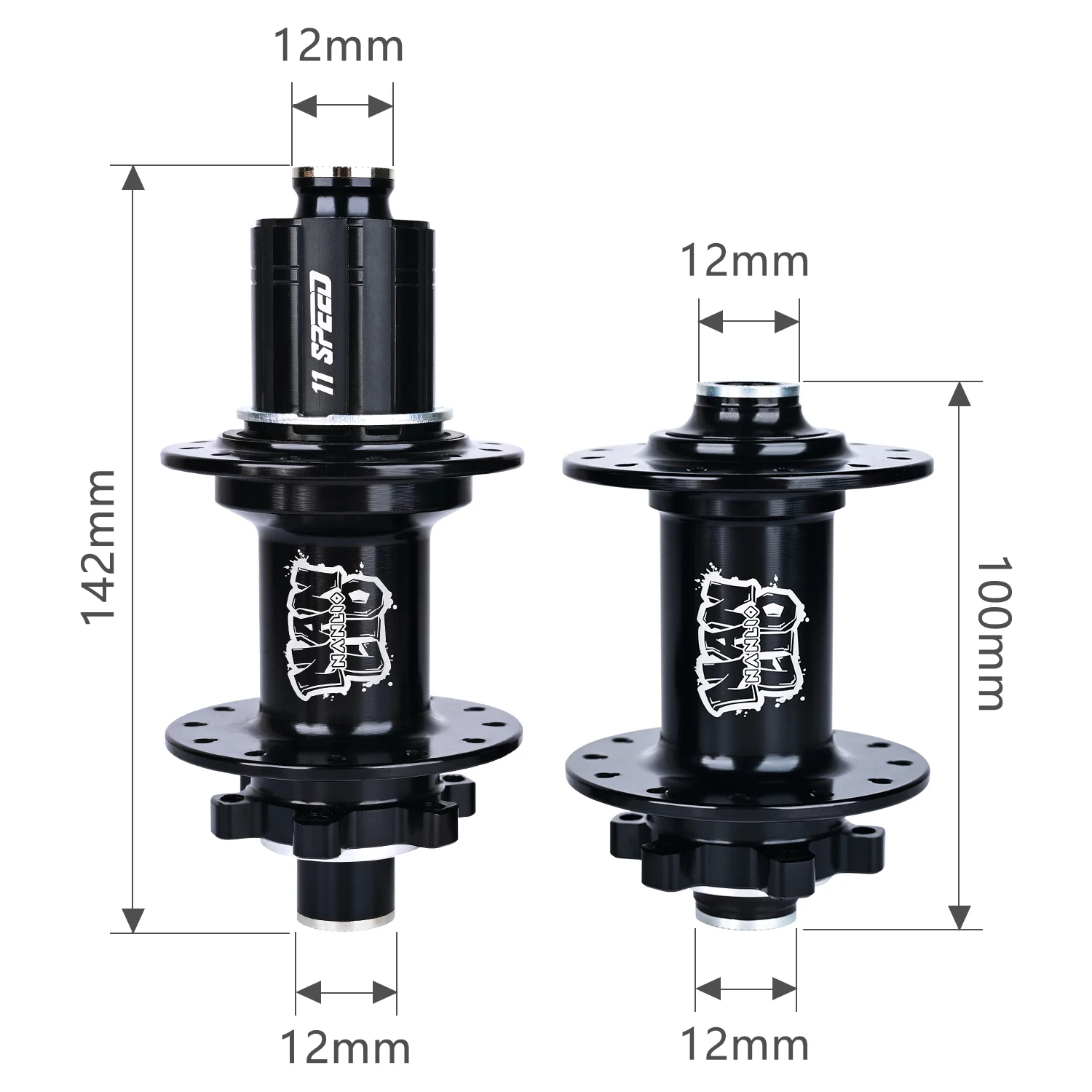 NANLIO Road Bicycle Hubs X150, 6 Pawl 150 Click Freehub 100x12mm Front 142x12mm Rear Thru Axle 24 28 32 36 Holes - Image 3