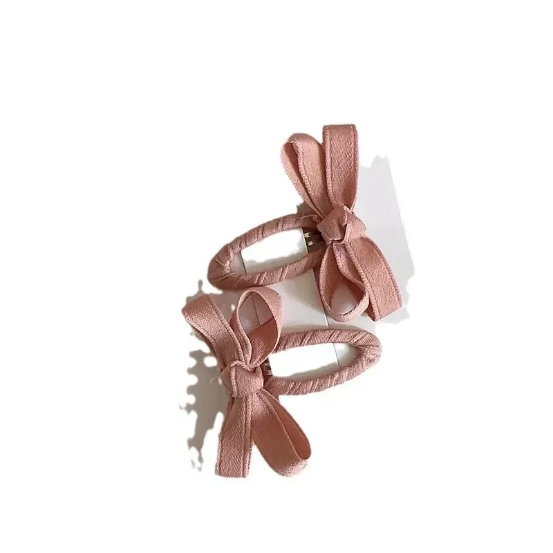 New Baby Hair Clips  Autumn Winter Leaf Color Series Cotton Belt Bow Children's BB Clips Bangs Hairclips Side Hair Accessory 5