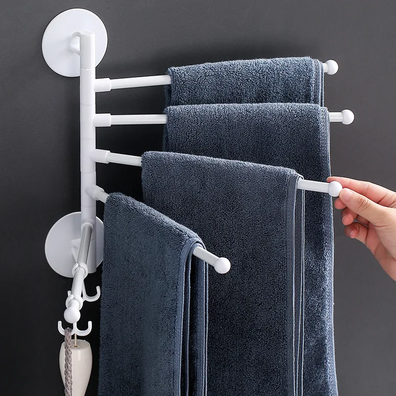 Towel Rack Wall Mount Punch Free Adhesive Bathroom Towel Holder Hanger Shelf Rack Cabinet Organizer Door Hanging Holder Organizer Stand