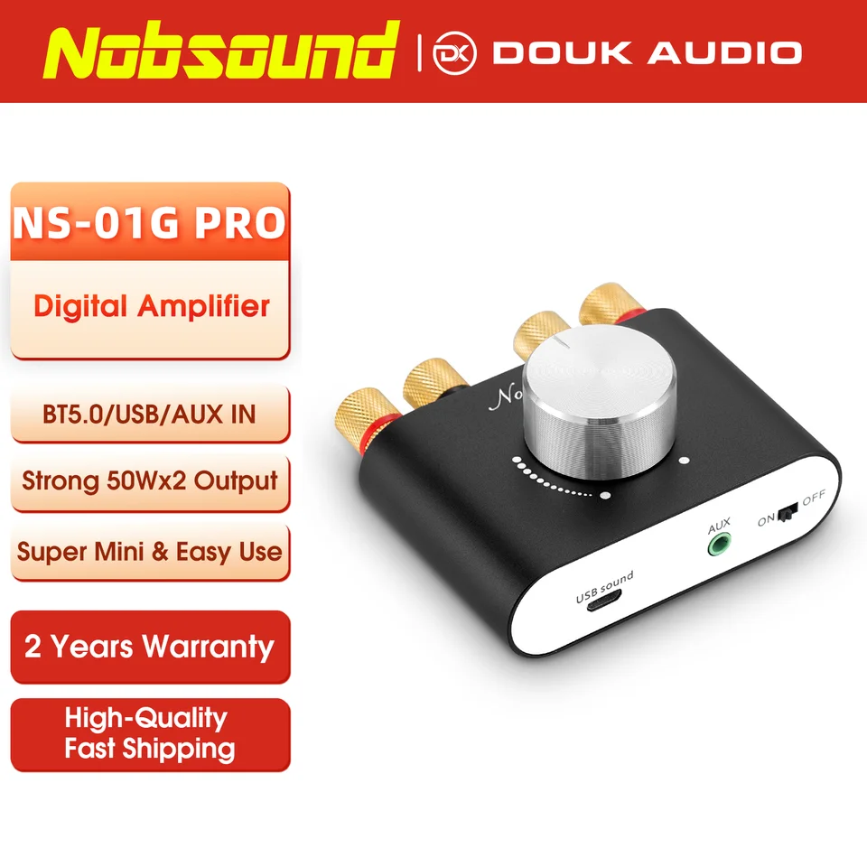 Nobsound NS-01G Pro パワーアンプ bluetooth 5.0 100W アンプ スピーカー用 2022アップグレード版 DOUK AUDIO　　MAKE HI-FI AFFORDABLE