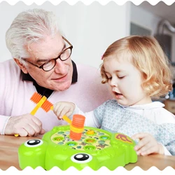Brinquedo interativo sapo martelando batendo brinquedo engraçado criança bater batendo brinquedo aprendizagem das crianças brinquedo sensorial perfeito aniversário gi
