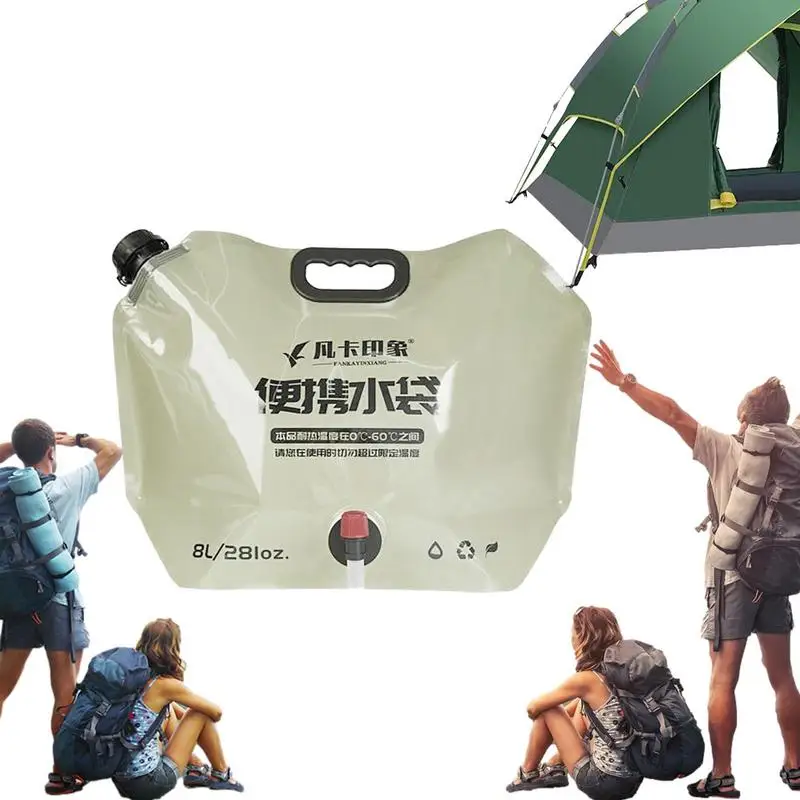 

Collapsible Water Container Bag 8L Foldable Water Carrier Bag Reusable Car Water Carrier Container For Car Picnic Travel Hiking