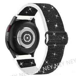 Versatile Elastic Watch Strap - 20mm/22mm - 22mm watch band (Shiny Black white 09)