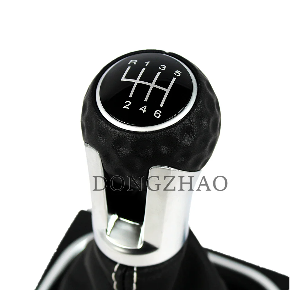 For VW EOS 2006 2007 2008 2009 2010 2011 Car-Stying 6 Speed Car Gear Stick Level Shift Knob With Leather Boot