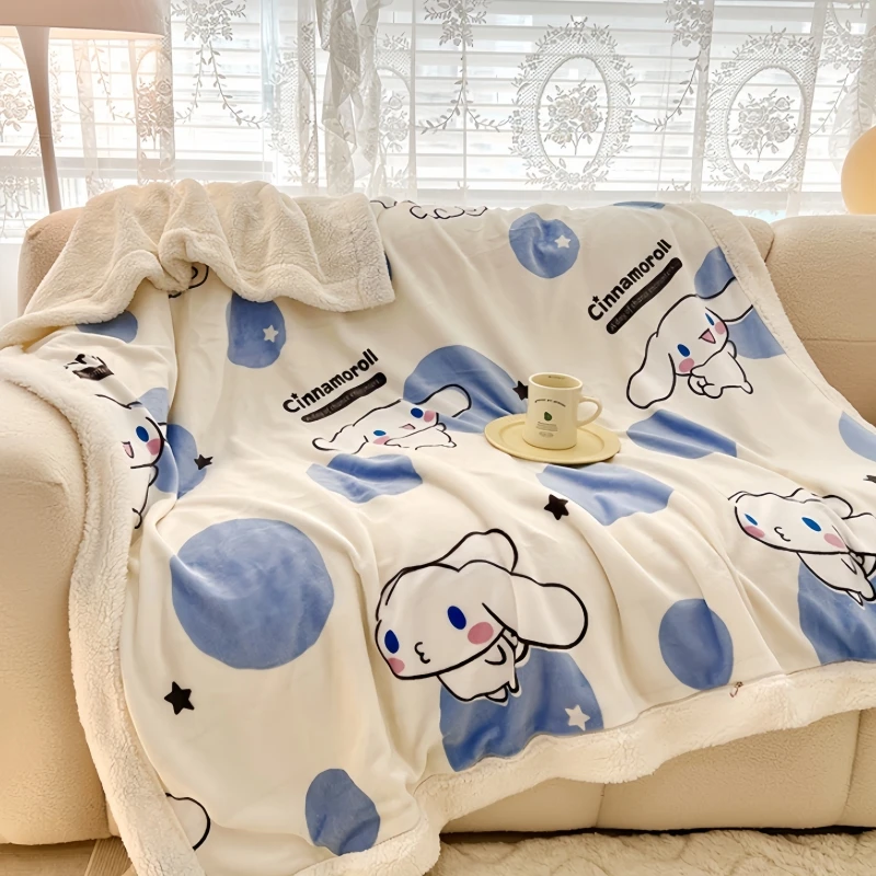 

Sanrio Blanket Quilt Cover Milk Velvet Blanket Kuromi Blanket Cinnamoroll Milk Velvet Blanket Office Nap Blanket Gift Lovely