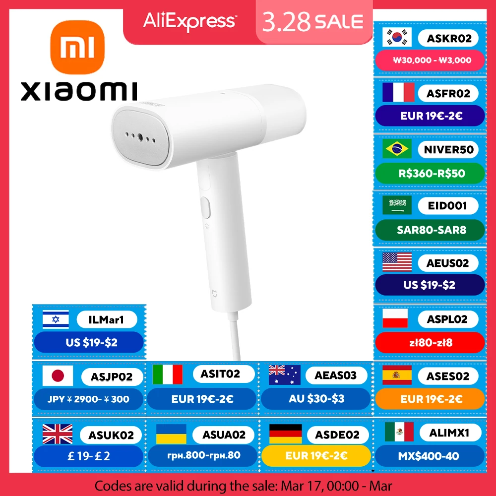 New XIAOMI MIJIA Handheld Garment Steamer 2 iron Home Electric Steam Cleaner Portable Foldable Mite Removal Flat Ironing Machine