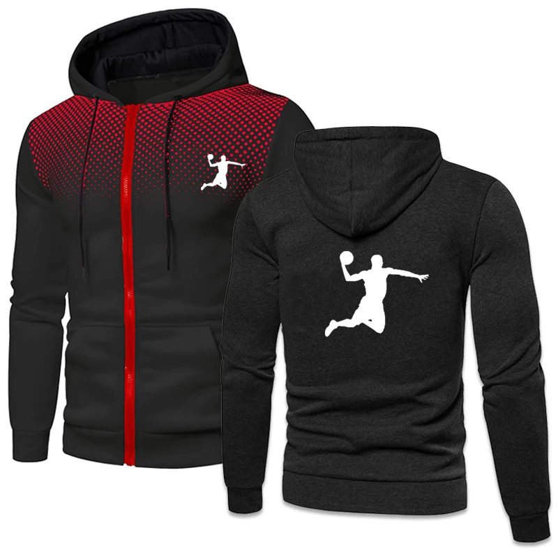 Men's Hoodie Zipper Pocket Print Hoodie Sweatshirt Sport Outdoor Casual Hoodie Slim Fit Sweatshirt