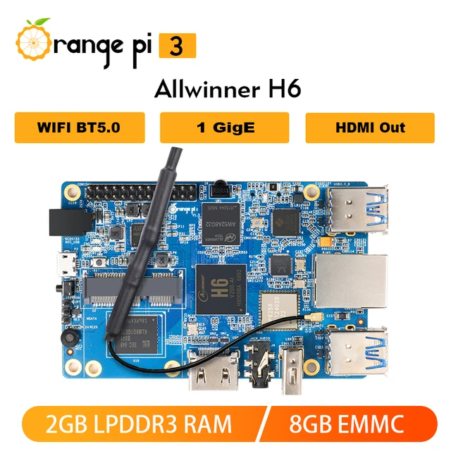 Orange Pi 3 LTS 2G8G EMMC with HDMI+WIFI+BT5.0, AllWinner H6 SoC,Open  Source Board Computer,Run Android 9.0/ Ubuntu/ Debian OS - AliExpress