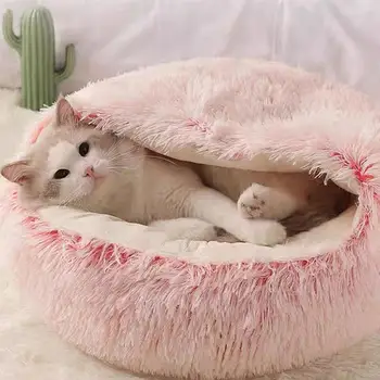 Plush Round Pet Bed 1