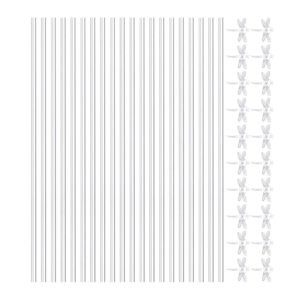 

20 Sets Transparent Plant Stake Acrylic Plant Stake Vine Climbing Stake Acrylic Plant Stick and Orchid Clips