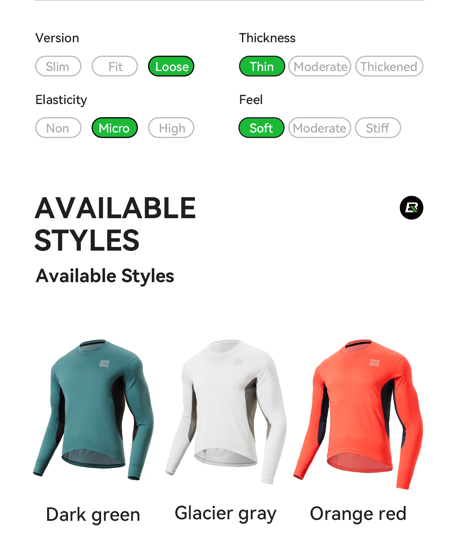 ROCKBROS Fahrrad-Shirts, lange Ärmel, leicht, atmungsaktiv, schnell trocknend, Fahrrad-Kleidung, lässig, locker, bequem, Herren-Trikot – Detail 4