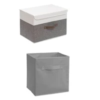 Fold Non Woven Fabric Storage Box Gray Home Supplies Clothing Underwear Sock And Kid Toy Storage Organizer Cosmetics 1