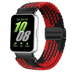 Nylon Braided Magnetic Replacement Watchband Bracelet Accessory - Galaxy Watch Fit 3 (Z - black red)