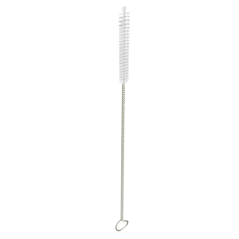 Straw Cleaning Brush Reusable Test Tube Brush Eco-Friendly Metal White Portable Soft Bristles Practical for Sinks and Cup Cover