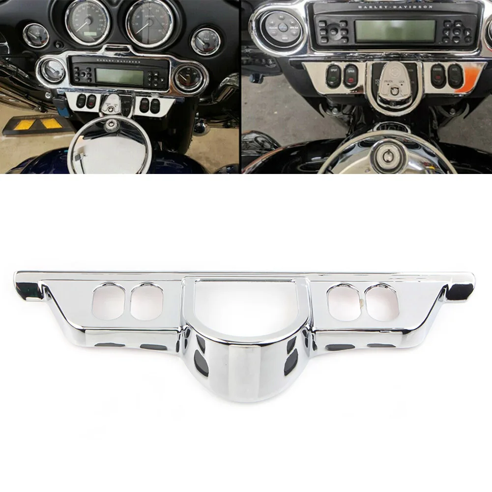 

Chrome Motorcycle Fairing Switch Panel Dash Accent Cover for Harley Electra Glide 1996-2013 & Street Glide 2006-2013