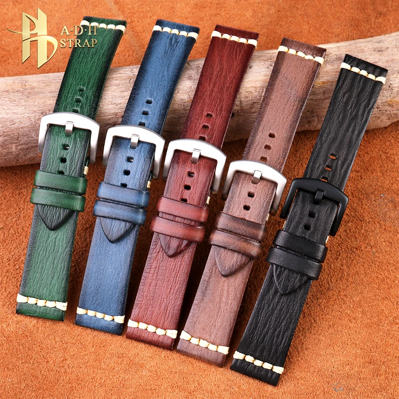 Cinturino Per Orologio Vintage In Vera Pelle Per Bracciale Da Uomo Per Tudor Omega Longines Heuer Cinturino Per Orologio 20Mm 22Mm 24Mm Stile Fibbia A