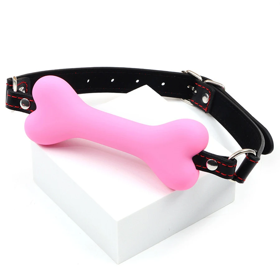 "Be My Little Dog" sex toys silicone Bone shaped silicone stopper, Silicone mouth plug, adult SM tools, flirting character