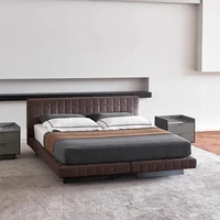 Décoration de chambre à coucher moderne pour couples, lits doubles, tête de lit à dossier souple, design nordique, cadre de lit king size, meubles de chambre à coucher 1