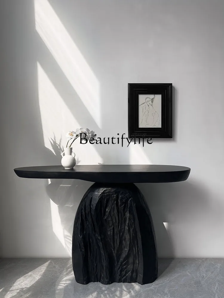 

Silent Style Solid Wood Art Floor Console Vintage Ornament Table New Chinese Style Home Side View a Long Narrow Table