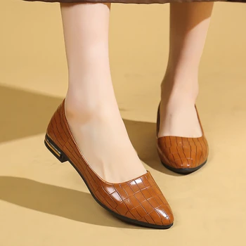 الربيع / الخريف أشار تو مثير مريحة عدم الانزلاق المرأة أحذية المشي المألوف جديد أنيق أحذية العمل خفيفة الوزن 5